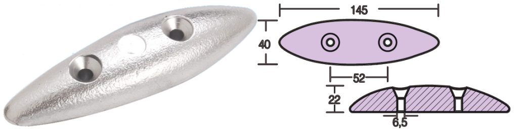 Oval Anode for Trim Tab